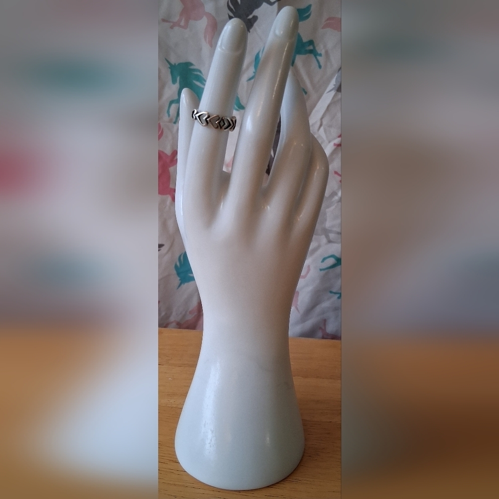 EUC Vintage Silpada Sterling Silver 925 Heart Adjustable Beach Ring Jewelry